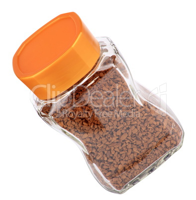 jar of instant coffee isolated