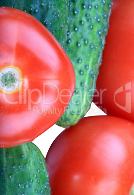 cucumber and  tomato