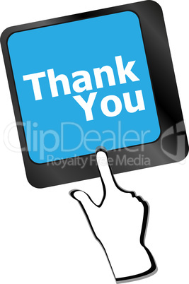 Computer keyboard with Thank You key, business concept