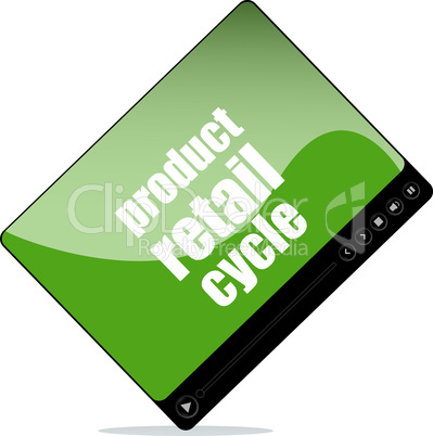Video media player for web with product retail cycle word