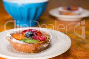 Small fruit tart on a plate