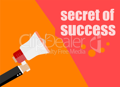 Secret of success. Flat design business concept Digital marketing business man holding megaphone for website and promotion banners.