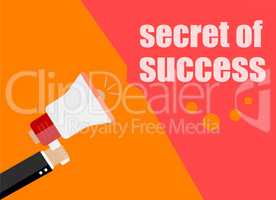 Secret of success. Flat design business concept Digital marketing business man holding megaphone for website and promotion banners.