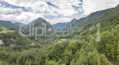 Tara river gorge canyon in Montenegro