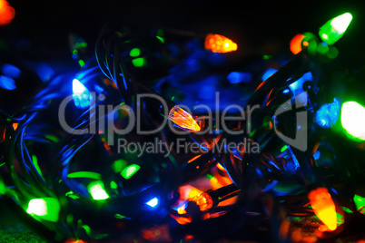 Colored lights garlands