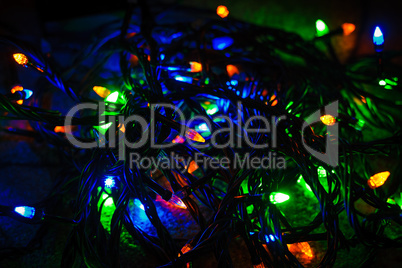 Colored lights garlands