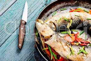 Tasty baked whole fish