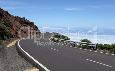 Straße am Roque de los Muchachos, La Palma