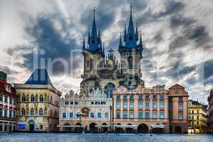 Church of Our Lady before Tyn in Old Town Square of Prague, Czec