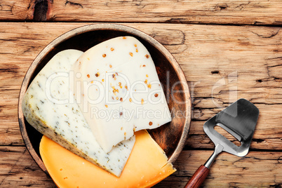 Delicious cheese on the table