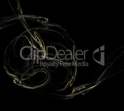 image of one Digital Fractal on Black Color