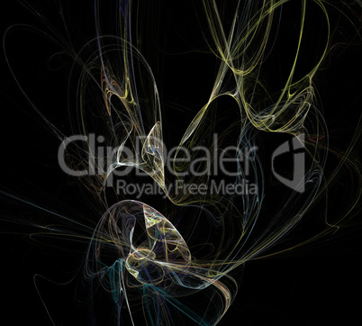 image of one Digital Fractal on Black Color