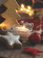 Christmas decoration in a rustic kitchen