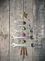 Christmas tree hsape with wrenches