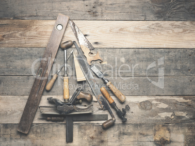 Vintage carpenter tools as a Christmas tree