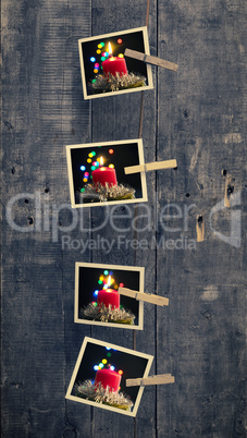 Fourold photo frames with Advent candles