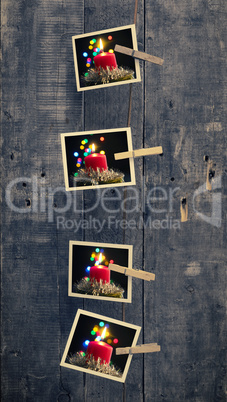 Fourold photo frames with Advent candles