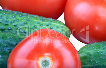 cucumber and  tomato