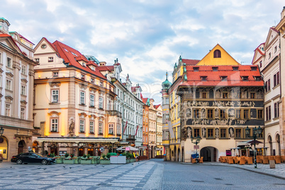 Czech street in the Prague downtown close to the Old Town Square