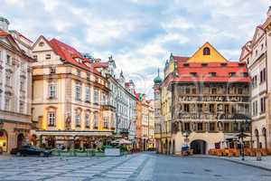 Czech street in the Prague downtown close to the Old Town Square