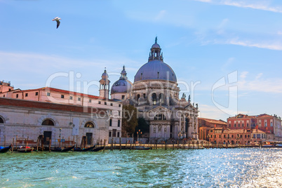 Basilica of Santa Maria della Salute in Grand Canal of Venice