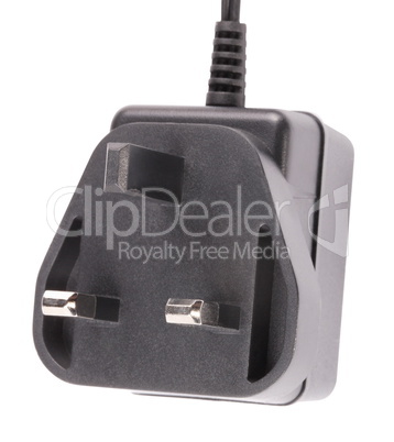 UK Outlet Plug with Cord Isolated