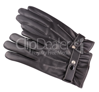 two Leather Gloves Isolated