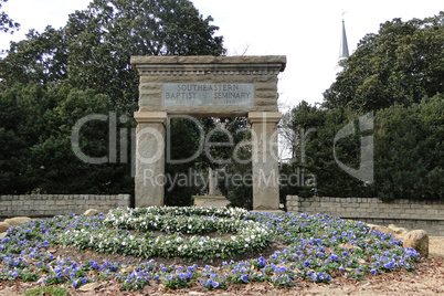Historical buildings and gardens at the Southeastern Baptist The
