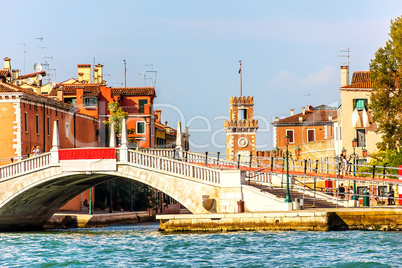Bridge in Riva San Biasio in Venice near the Venetian Arsenal