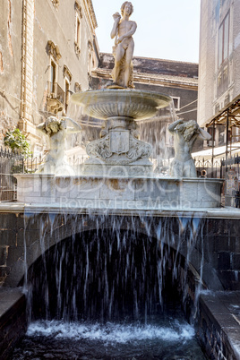 Fountain Amenano in Catania. Sicily