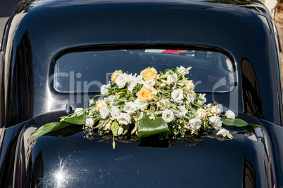 Vintage car as a wedding car