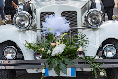 Vintage car as a wedding car