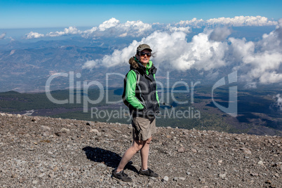 Woman on the volcano Etna