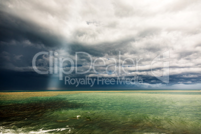 Thunderstorm weather over the sea