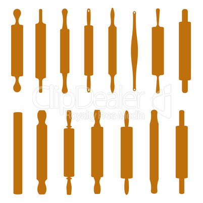Set of different rolling pins