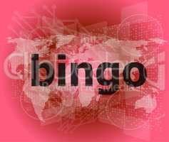 bingo word on business digital touch screen