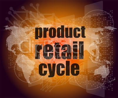 product retail cycle - digital touch screen interface