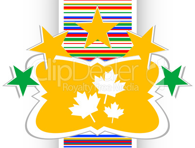 maple leaf sign on icon glossy web button