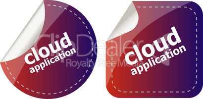 cloud application stickers label tag set isolated