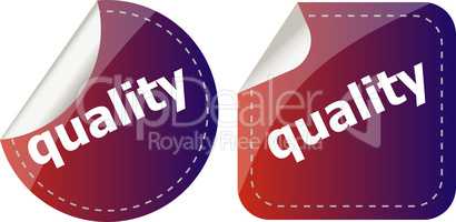 quality word on stickers button set, label