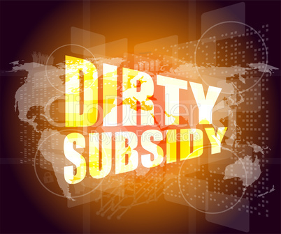 dirty subsidy on business digital touch screen