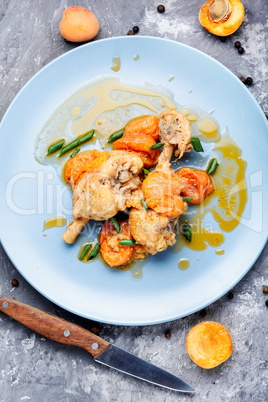 Chicken stewed with apricot