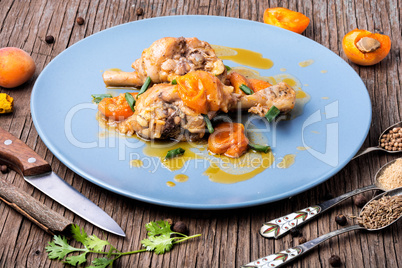 Chicken stewed with apricot