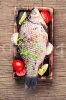Fresh fish and food ingredients