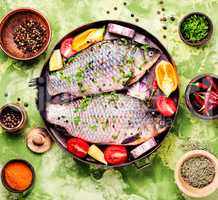 Raw fish and food ingredients