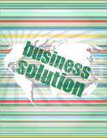 words business solution on digital screen, business concept
