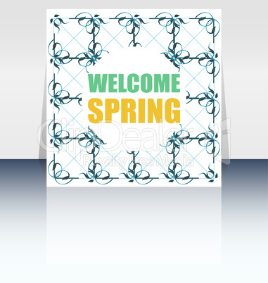 Welcome spring words on holiday card