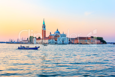 San Giorgio Maggiore in Venice at sunrise, Italy