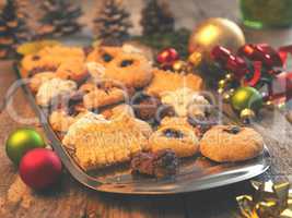 Tasty Christmas cookies with decoration