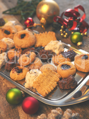 Tasty homemade cookies with Christmas decoration
